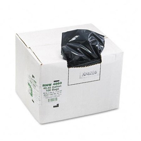 WEBSTER Webster RNW4860 ReClaim Can Liners  45 gallon  1.8mil  40 x 46  Black  100 per Carton RNW4860